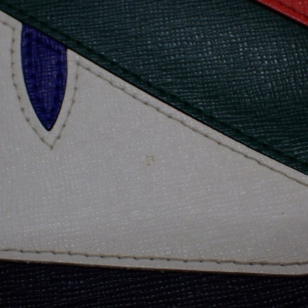 Fendi Monster Eyes Leather Zip Pouch Clutch Made in Italy - Picture 7 of 9